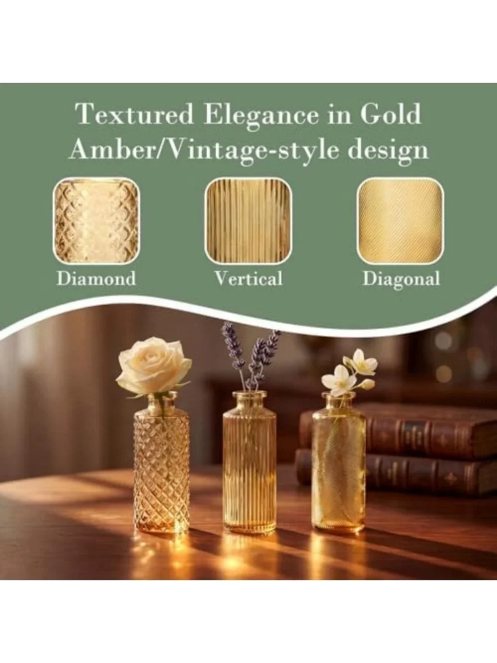 Set of 30 Small Gold Amber Glass Bud Vases - Elegant Flower Decor for Home